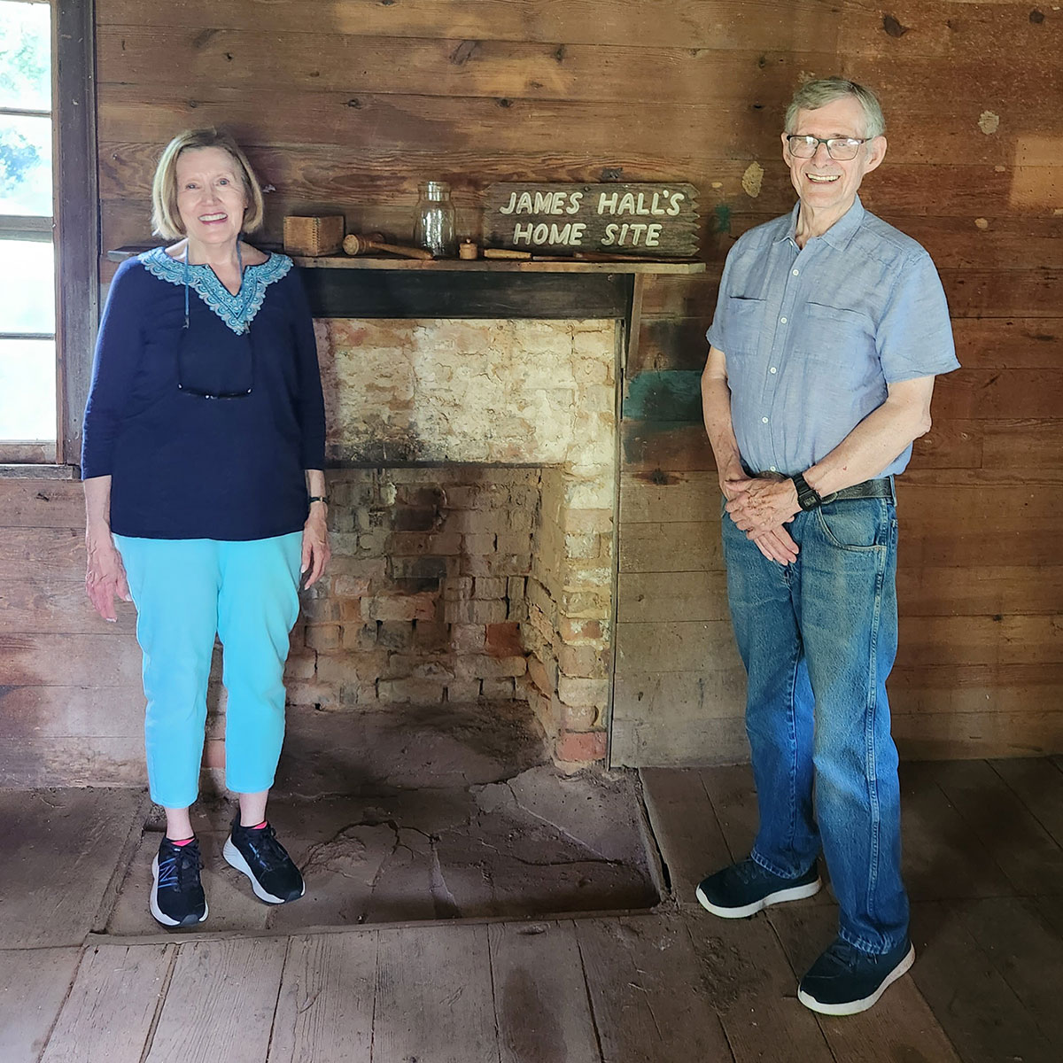 James and Becky Hall in the Hall house